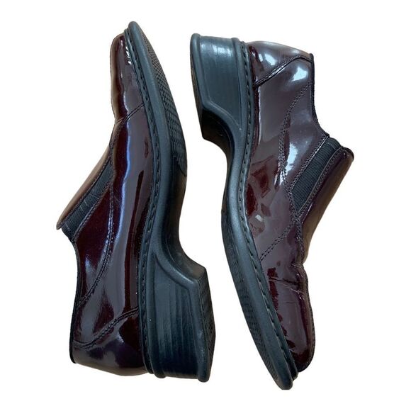 Rieker Burgundy Patent Leather Square Toe Slip On Dress Shoe - Picture 2 of 8